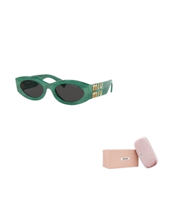 Женские солнцезащитные очки нестандартной формы зеленые Miu miu