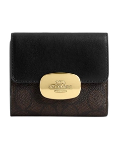 Кошелек Eliza Coated Canvas малый женский Walnut & Black Coach