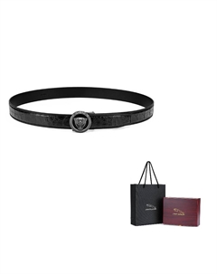 Кожаный ремень из крокодиловой кожи мужской black 3.5 см Jaguar