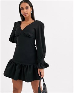 Черное расклешенное платье с длинными рукавами Koco & k