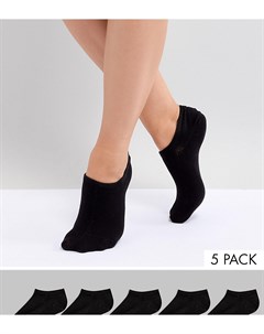 Набор из 5 пар черных спортивных носков Monki