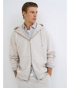 Толстовка на молнии с капюшоном, Белый Ostin