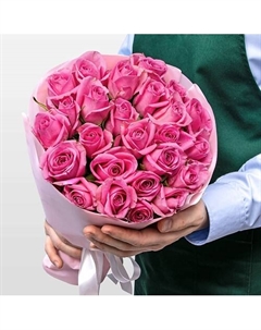 Букет розовых Роз Кения 40 см 25 шт «Девичьи Секреты» Studio floristic