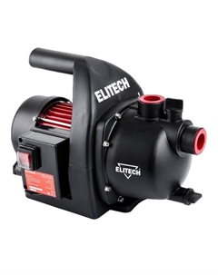 Насос поверхностный Elitech НП 1000П 205644, 1000 Вт, 3200 л/ч, Н=42 м, Гл=8 м, 4.4 бар, ч/вод