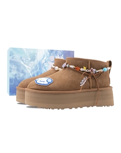 Зимние утепленные короткие снежные ботинки Women's Chestnut, Chestnut (Special Box) Ugg