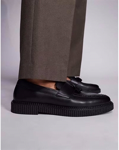 Лоферы-криперы из черной кожи Asos design