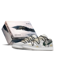 Кроссовки Air 1 Vintage мужские низкие серо-синие Jordan