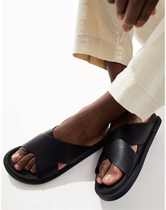 Сандалии с перекрещенными ремешками черного цвета Asos design