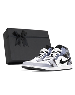 Air 1 износостойкие мид-топ винтажные баскетбольные кроссовки мужские серо-голубой Jordan