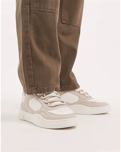 Белые кроссовки с несколькими панелями и круглыми шнурками Asos design