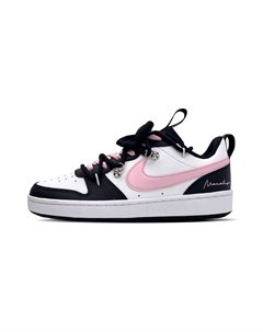Court Borough Low 2 Low top детские скейтбординг кроссовки Black Pink для подростков Nike