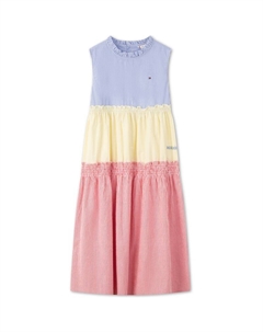 Платье Blue, Yellow и Pink в полоску с цветными блоками для детей 3-7 лет Tommy hilfiger