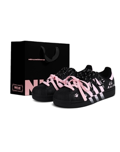 Кроссовки Superstar 2 Low top Kids' Skateboarding Shoes Black Pink Unisex Adidas originals