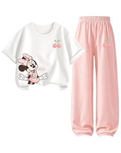 Повседневный спортивный комплект из 2 предметов для детей 3-7 лет, нежно-розовый Disney