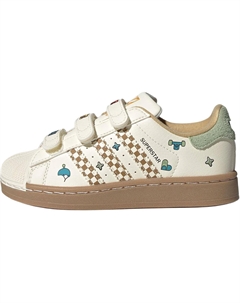 Superstar 2 Low top детские скейтбординг кроссовки white brown kids' Adidas originals