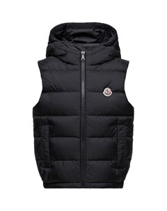 Пуховая жилетка Fudo с капюшоном для детей, черный Moncler