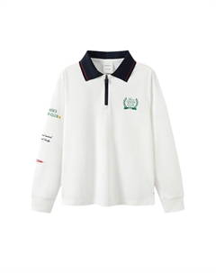 Поло спортивное подростковое, белый Asics