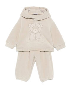 Спортивный костюм с вышивкой и капюшоном, светло-коричневый Il gufo