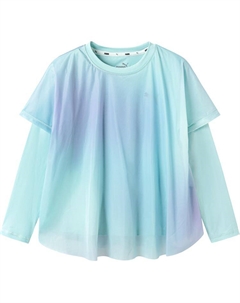 Футболка для младших школьников, фиолетовый/зеленый Puma