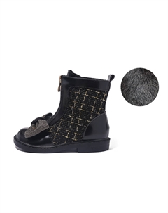 ABC DOUKIDS нескользящие утепленные ботинки с низкой манжетой для детей, черный Abcdoukids