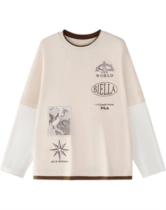 Футболка heather gray light khaki для подростков Fila kids