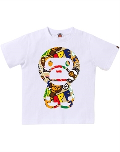 Футболка SS25 для детей 3-7 лет, белый A bathing ape®