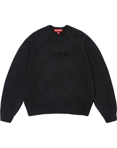 Свитер с логотипом flocked, черный Supreme