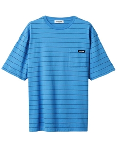 Обычная футболка женская синяя Miu miu