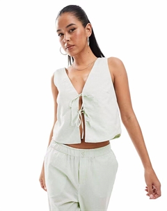 Топ в зеленую клетку Only