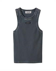 Топ без рукавов рифленый, серый Miu miu