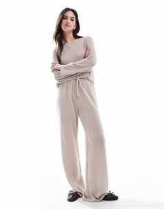 Завязка спереди и свободные брюки бежевого цвета Only