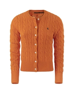 Пони вышитый вязаный кардиган, оранжевый Polo ralph lauren