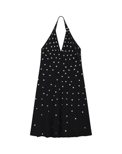 Женское черное платье-комбинация We11done