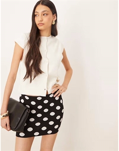 Вязаный структурированный кардиган кремового цвета с короткими рукавами Asos design