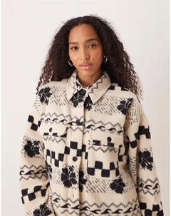 Флисовая рубашка в пергаменте утренний краш-шот Roxy