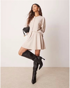 Мини-юбка с начесом кремового цвета Asos design