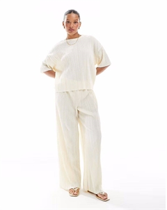 Плиссированные брюки широкого кроя, белый Only