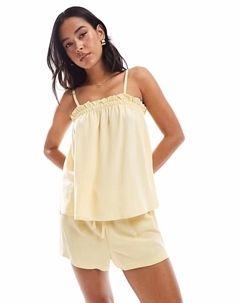 Микро-шорты из льняной смеси цвета пахты Asos design