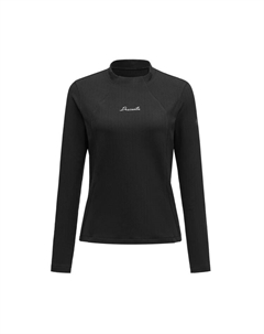 Женская лыжная серия лонгслив вязаный, черный Descente