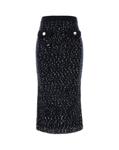 Вязаная юбка миди, синий Self-portrait