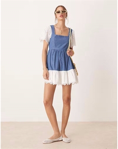 Джинсовое платье Broderie Mix Miss selfridge