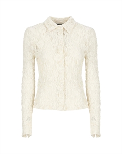 Полупрозрачная блузка с цветочной вышивкой, белый Msgm