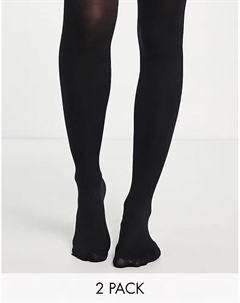 2 пары колготок плотностью 120 ден черного цвета Asos design