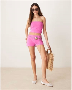 Короткие махровые шорты розового цвета Asos design