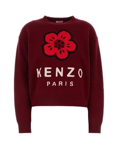 Боке цветок вязаный джемпер, красный Kenzo
