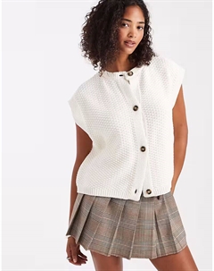 Жилет свободного кроя с пуговицами кремового цвета Asos design