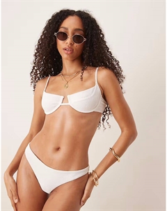 Структурированный верх бикини белого цвета Mango