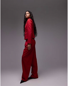 Прямые брюки красного цвета Mango