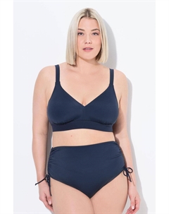 Женский бикини-топ без мягких чашек, полностью на подкладке, из переработанного материала. Ulla popken