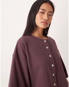 Супермягкий кардиган с короткими рукавами сливового цвета Asos design